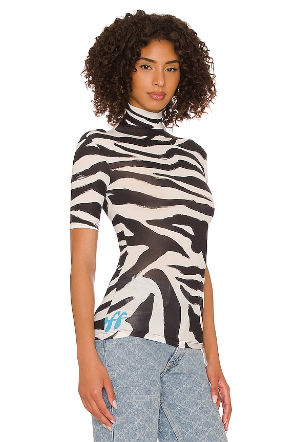 view 2 of 4 CUELLO VUELTO ZEBRA in White & Black
