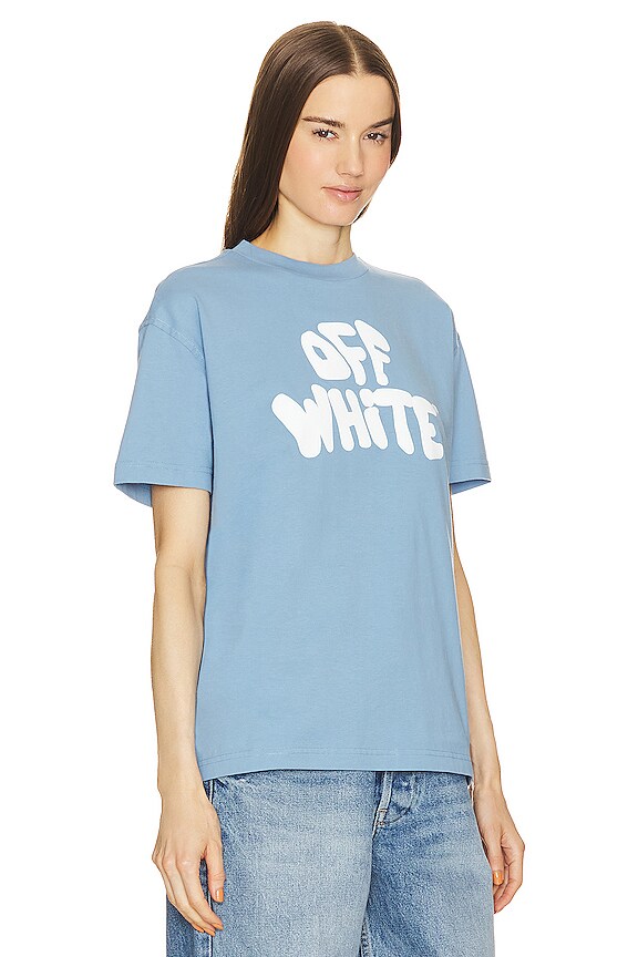 view 2 of 4 T-SHIRT 70S TYPE LOGO in Light Blue