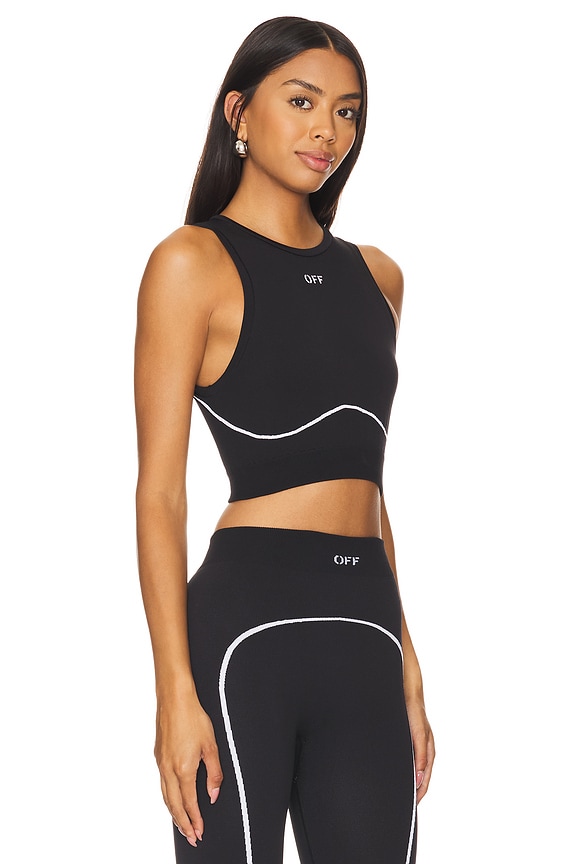 view 2 of 5 Off Stamp Seamless Top in Black & White
