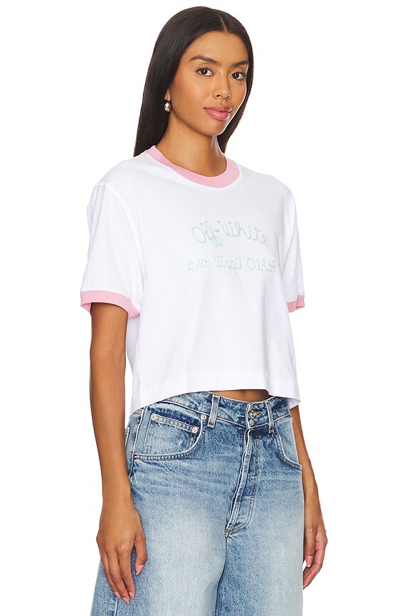 view 2 of 4 Script Type Crop Tee in White & Milky