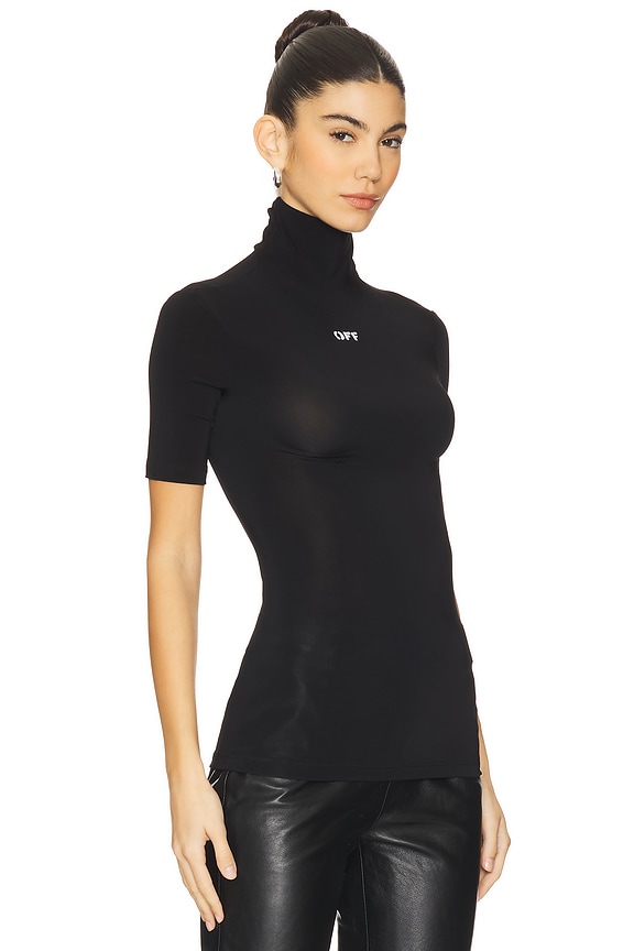 view 2 of 5 Off Stamp Second Skin Turtleneck in Black & White
