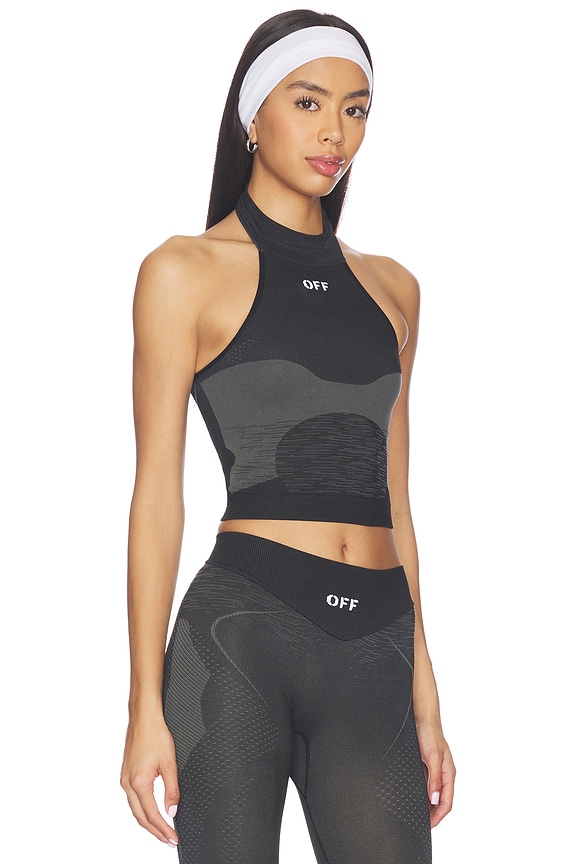 view 2 of 4 Racing Seamless Top in Black & White