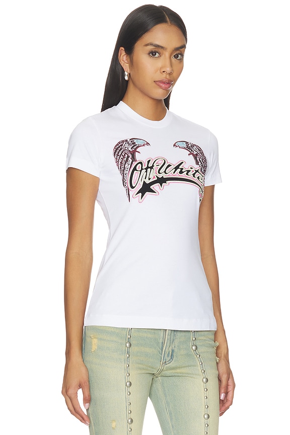 view 2 of 5 Swarovski Double Eagle Slim Tee in White & Black