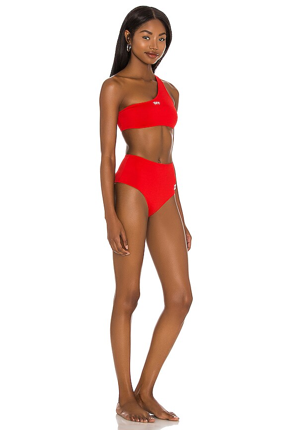 view 2 of 4 One Shoulder Bikini Set in Red