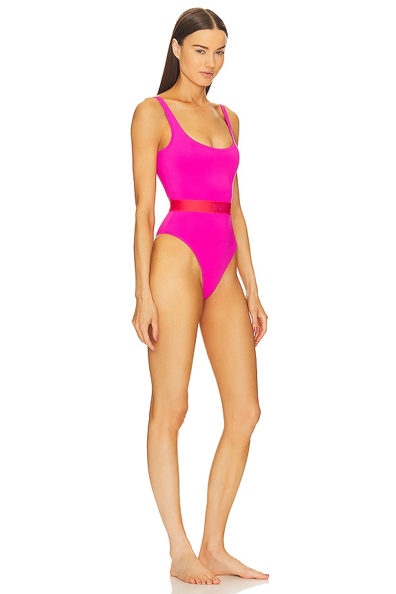 view 2 of 4 Condensed Band Swimsuit in Rhod Red
