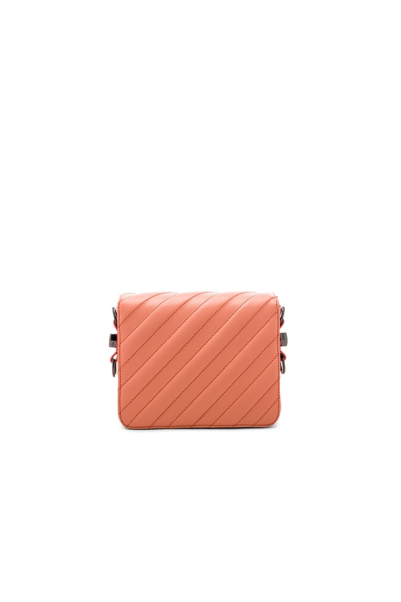view 2 of 6 Diagonal Quilted Flap Bag in Salmon