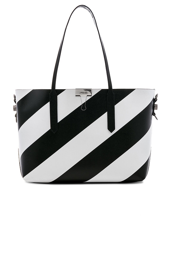view 1 of 6 Diagonal Medium Tote in Black & White