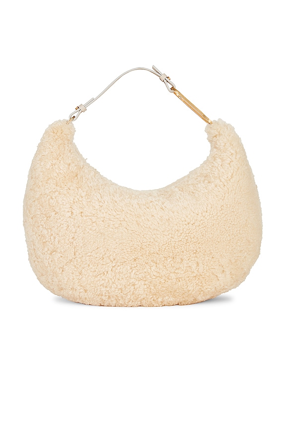 view 2 of 6 Paperclip Hobo Shearling 36 Bag in Beige