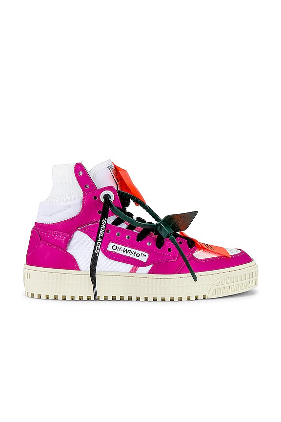 OFFWHITE 3.0 Off Court Sneaker in White & Fuchsia REVOLVE