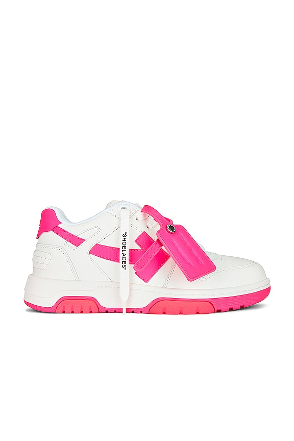 view 1 of 6 OUT OF OFFICE スニーカー in White & Fuchsia