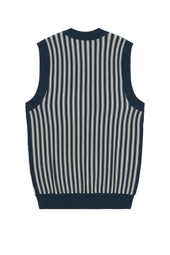 view 2 of 5 Vertical Stripe Sweater Vest in Blue Wing Teal