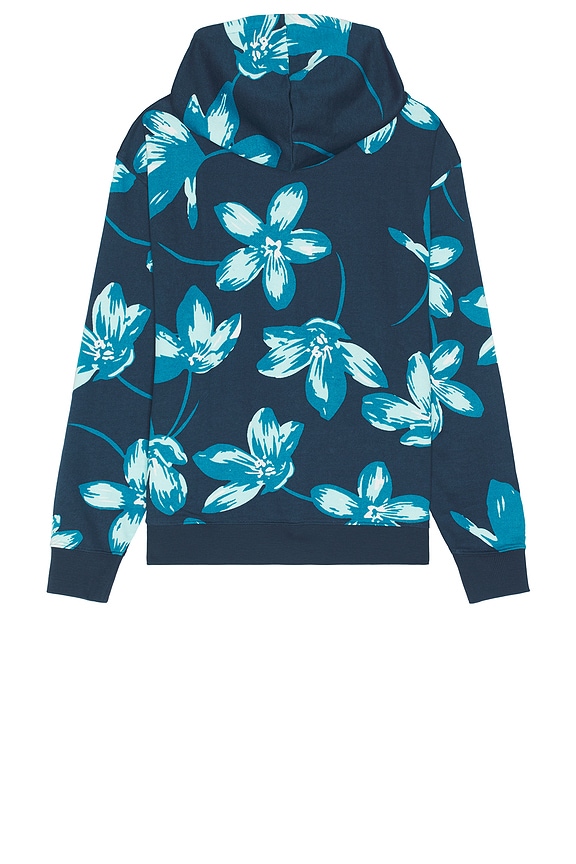 view 2 of 5 Floral French Terry Hoodie in Blue Wing Teal