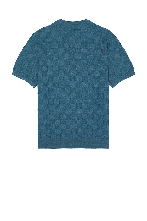 view 2 of 4 Jacquard Johnny Collar Sweater Polo in Copen Blue
