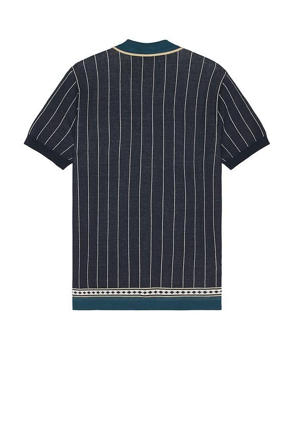view 2 of 5 Stripe Jacquard Knitted Shirt in Dark Sapphire