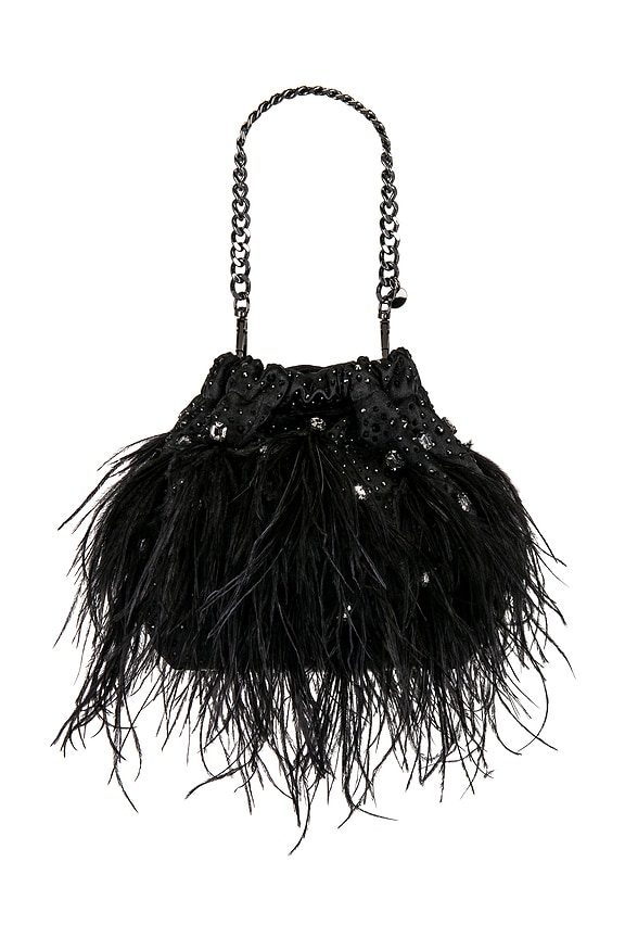 view 2 of 5 Livvy Feather Pouch in Black