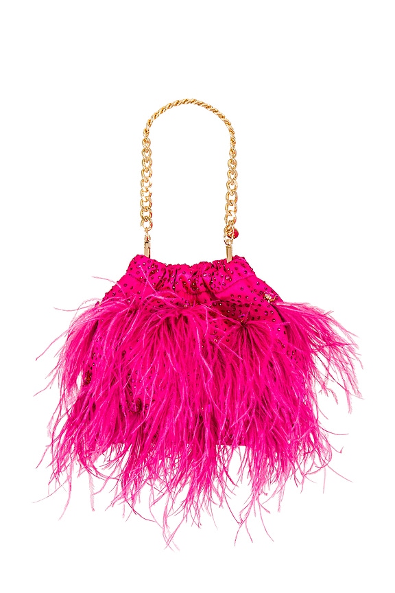view 2 of 5 LIVVY フェザーポーチ in Fuchsia