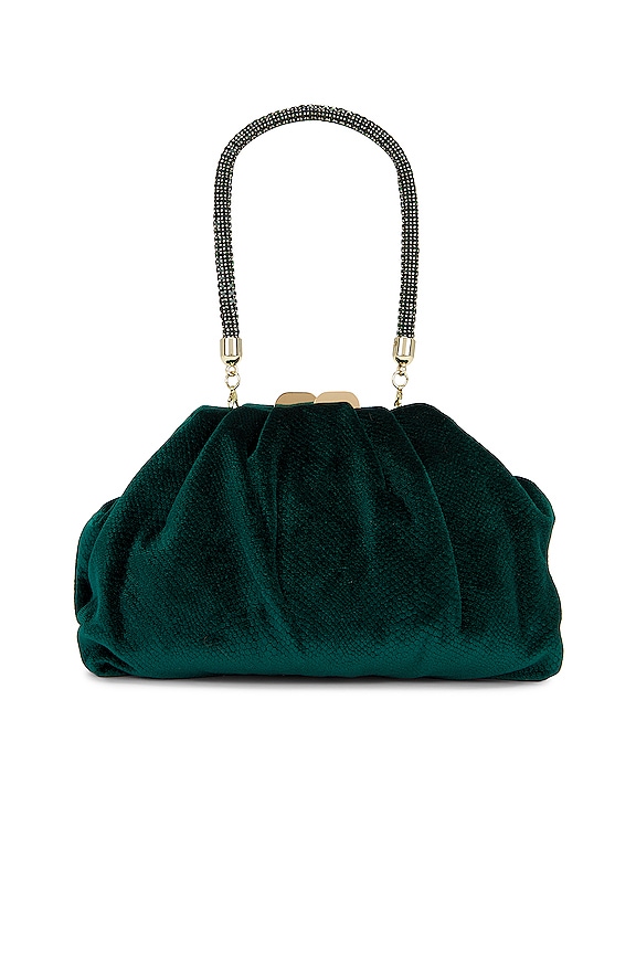 view 2 of 5 SAC À MAIN VELOURS ET CRISTAL CAITLIN in Emerald