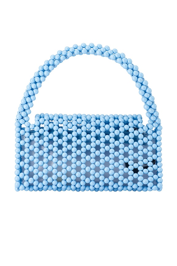 view 2 of 6 СУМКА С ВЕРХНЕЙ РУЧКОЙ И БУСИНАМИ AMRITA in Blue