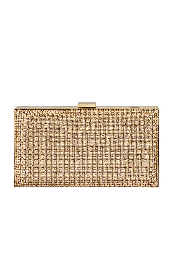 view 1 of 7 Stef Crystal Box Clutch in Gold