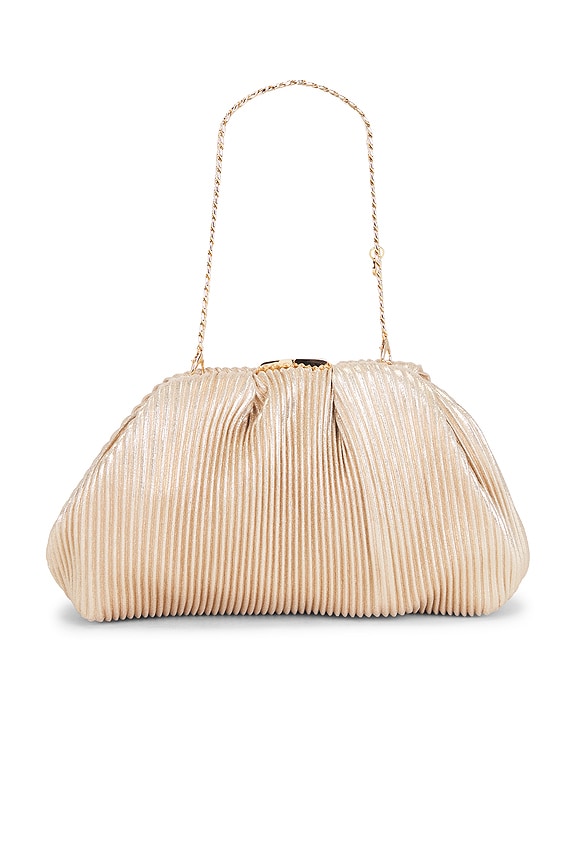 view 1 of 5 Naomi Pleated Clutch in Gold