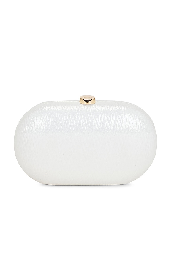 view 1 of 5 Izza Oval Clutch in Pearl