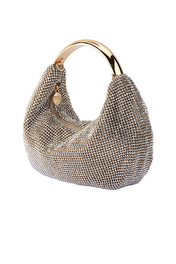 view 2 of 7 Pixie Crystal Mesh Bag in Champagne