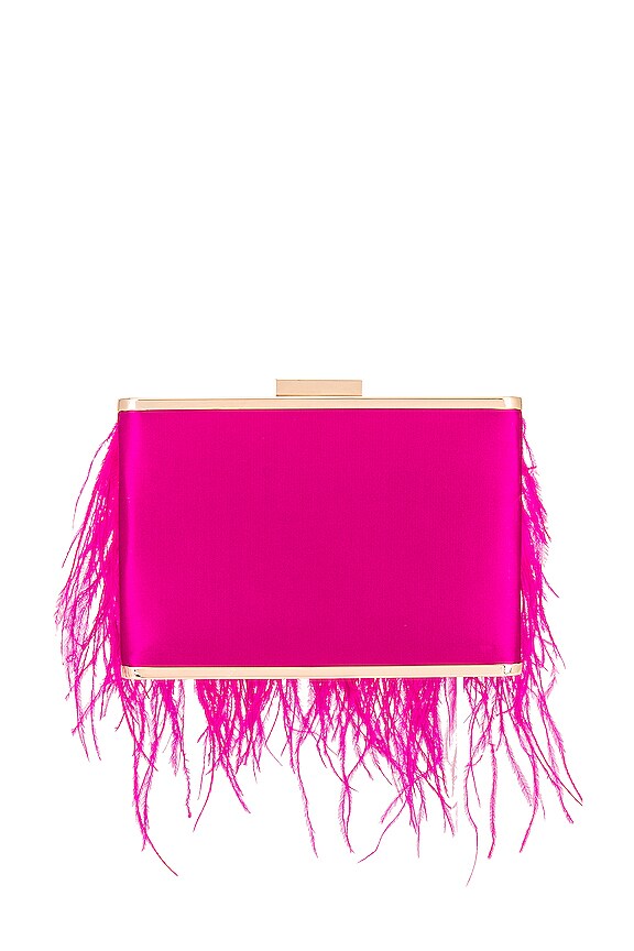 view 2 of 5 Estelle Feather Clutch in Fuchsia