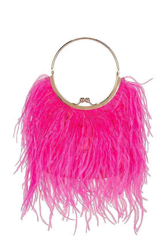 view 2 of 4 Penny Feathered Frame Bag in Fuchsia