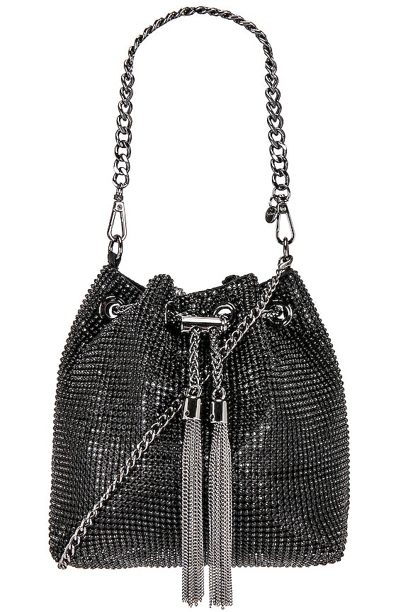 olga berg Sylvie Crystal Pouch in Black | REVOLVE