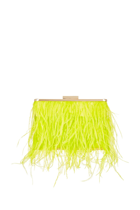 view 2 of 5 ESTELLE 깃털 클러치 in Chartreuse