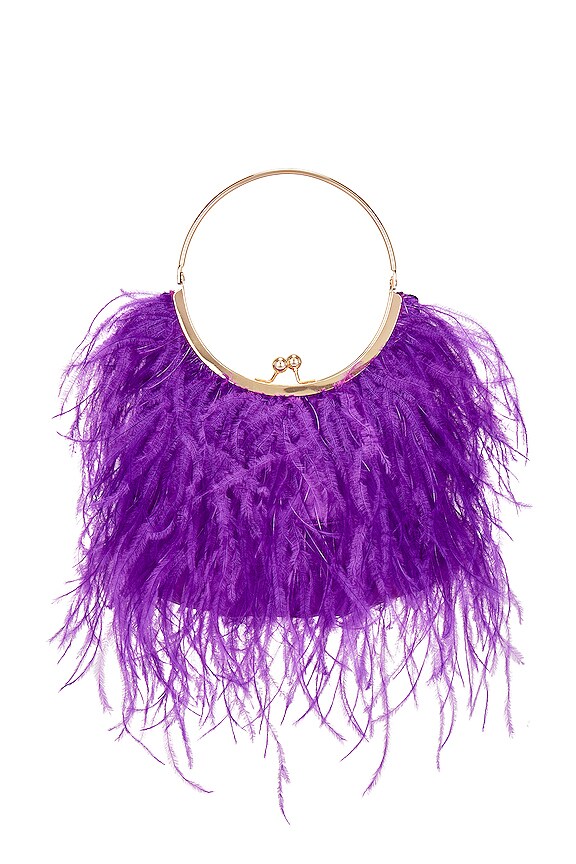 view 2 of 4 Penny Feathered Frame Bag in Purple