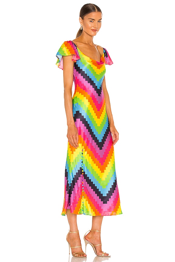view 2 of 3 Amelia Dress in Rainbow Chevron