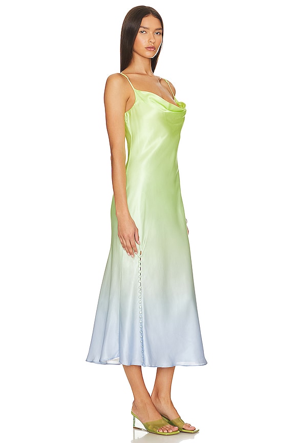 view 2 of 3 ROBE MI-LONGUE LIA in Green Blue Ombre