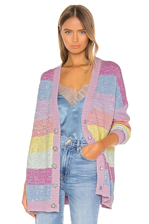 view 1 of 5 Mika Cardigan in Pastel Stripe