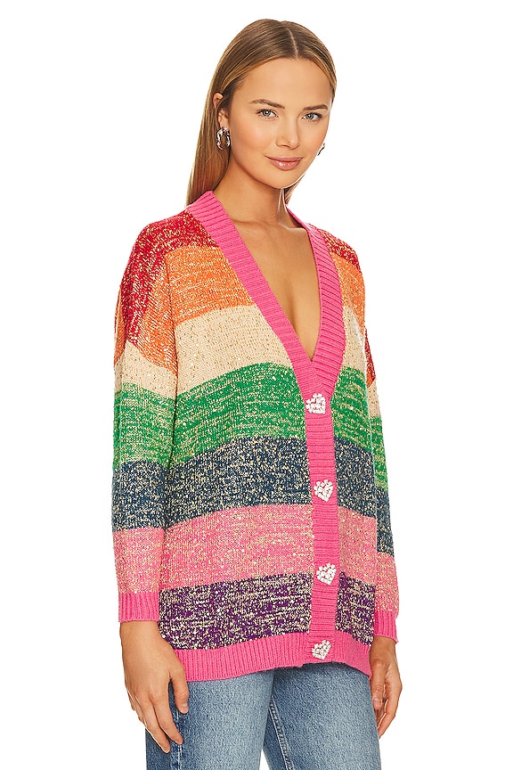 view 2 of 5 Mika Cardigan in Rainbow Stripe