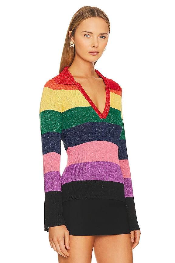 view 2 of 5 Jordan Knit Top in Rainbow Stripe