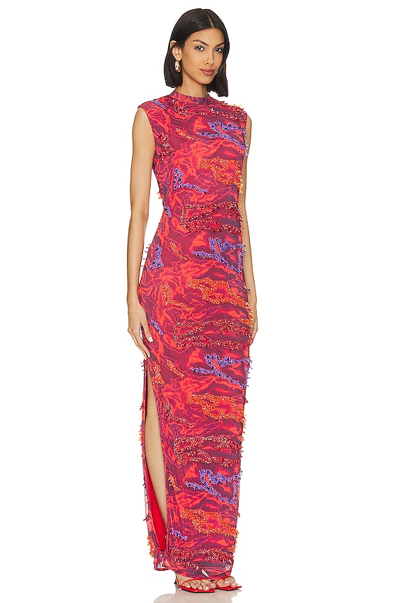 view 2 of 4 МАКСИ ПЛАТЬЕ ZUSI MAXIM in Red & Purple Combo