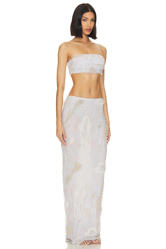 view 2 of 4 x REVOLVE Bandeau Maxi Skirt Set in White & Off White