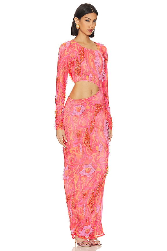 view 2 of 5 x REVOLVE Cut Out Maxi Dress in Pink & Burnt Orange Combo