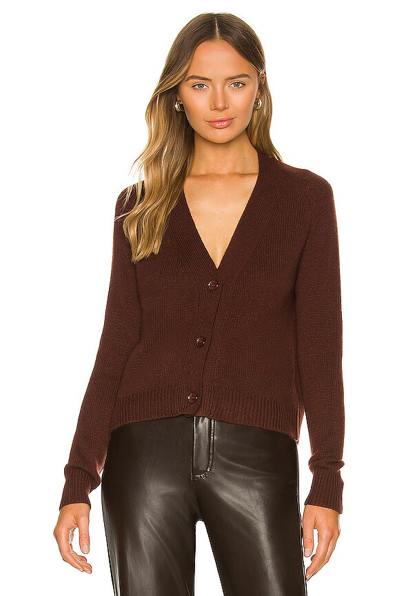 One Grey Day Curtis Cashmere Cardigan in Cinnabar | REVOLVE