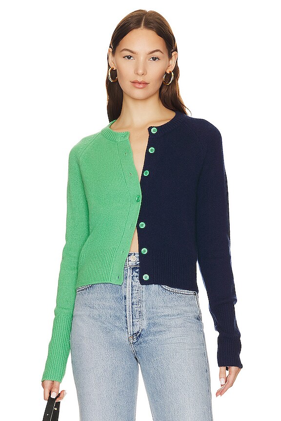 view 1 of 4 Blakely Cashmere Cardigan in Navy Combo