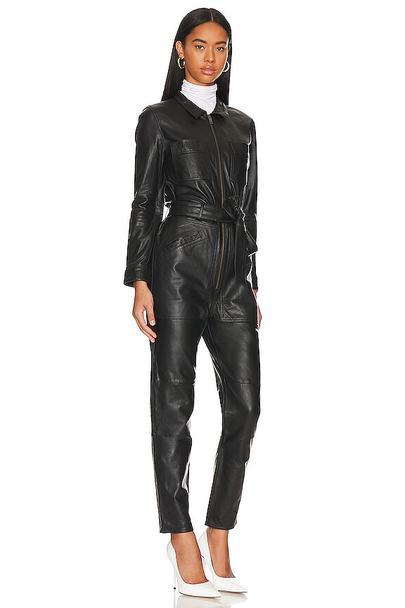 view 2 of 4 Modern Reality Leather Claudia Jumpsuit in Black