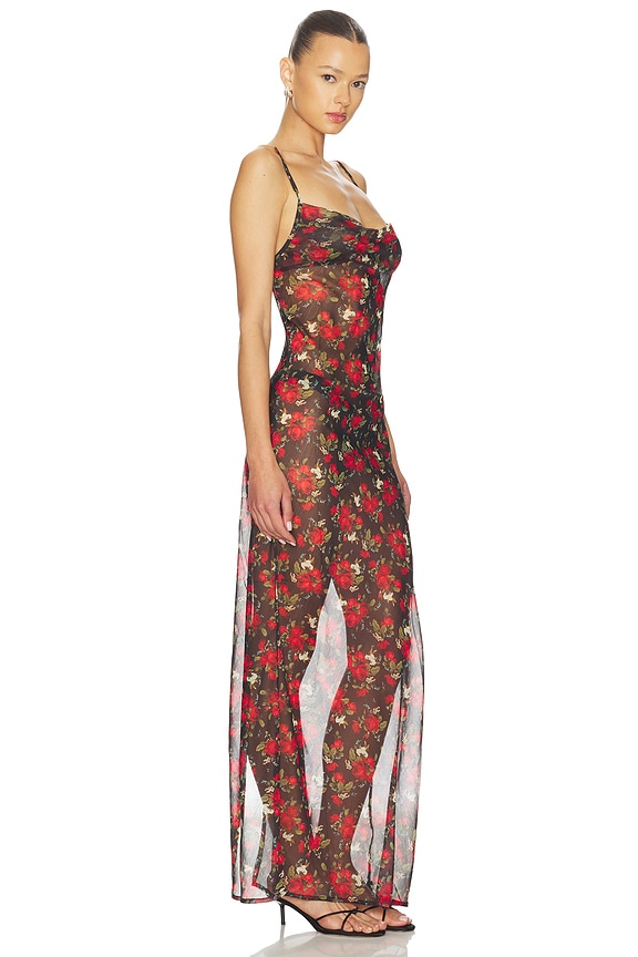view 2 of 3 Jagger Flower Slip Dress in Red