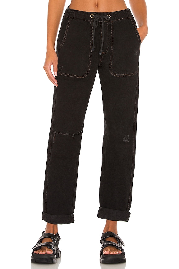 view 1 of 4 Shabbies Drawstring Jean in Onyx Black