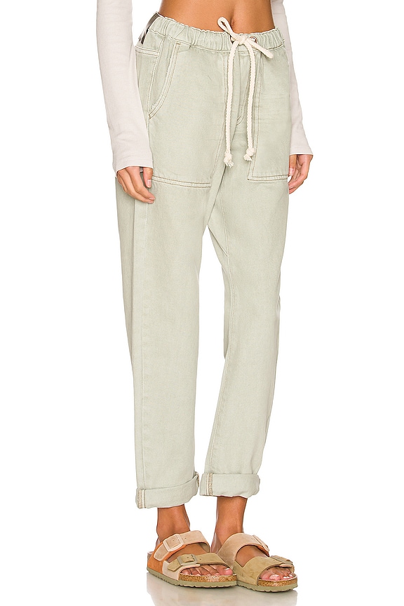 view 2 of 4 Shabbies Drawstring Boyfriend Jeans in Faded Khaki