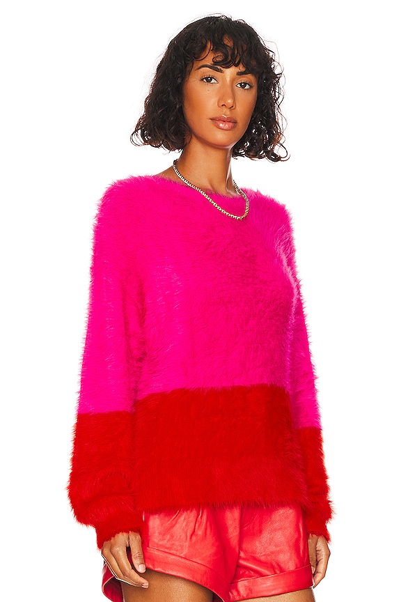 view 2 of 4 Lost Signal Colour Block Sweater in Flamingo Blood