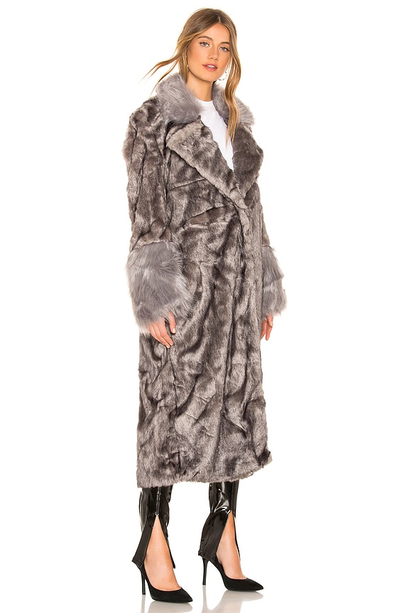 view 2 of 3 Verona Faux Fur Coat in Grey