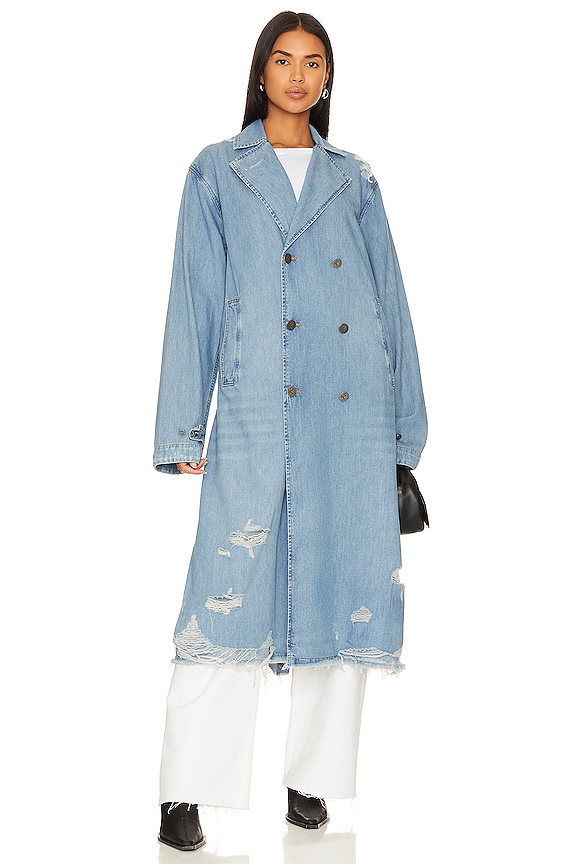 view 2 of 5 Denim Trench Coat in Pacifica