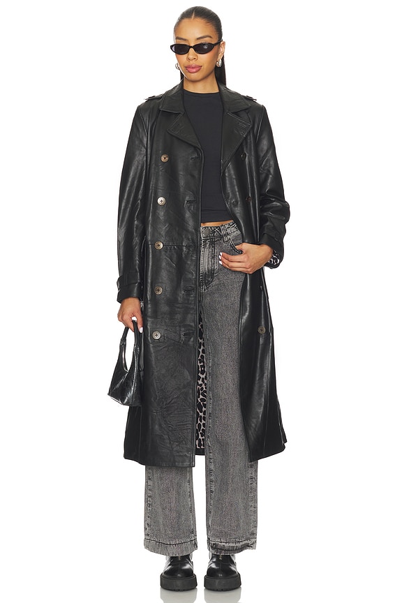 view 2 of 4 Supermodel Leather Trench in Black