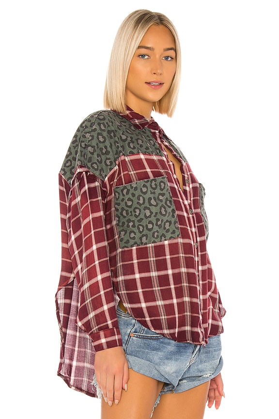 view 2 of 4 CAMISA MOTLEY in Oxblood Check